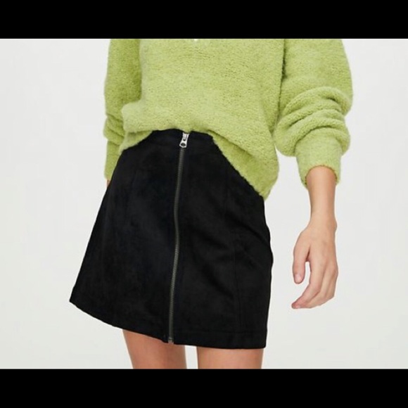 Black Wilfred Suede Zip Front Skirt - Picture 8 of 12